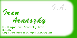 iren aradszky business card